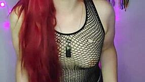 Pretty dominatrix gives jerk off instructions in financial roleplay