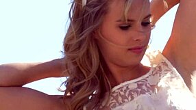 Beautiful Jillian Janson makes herself cum in nature