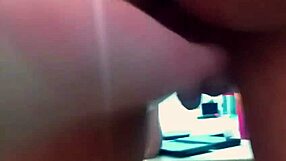 She sucks smiling and sits willingly