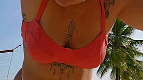 Recording Video On The Beach FLASHING To Provoke Guys