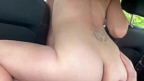 i ride that busty hooker's phat ass reverse cowgirl in the car and jizz on it