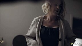 Kit Mercer gives helping hand blowjob to her stepson