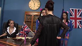 kaia kane tanya and kat and kit lee and tanya cox fuck two studs in embassy with shaved pussy cumshot facial