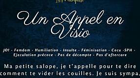 French audio femdom joi in video call