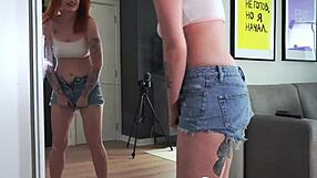 Babe Sucks Cock on Knees in Mirror Doggystyle