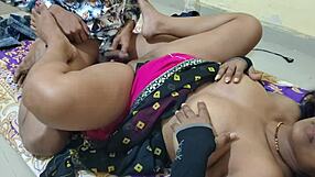 Hot indian bride deepthroats her husband hard.