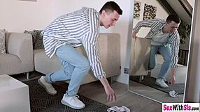 petite teen 18+ stepsister ohana seducing stepbro with blowjob in hot skirt