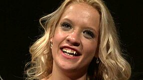 euro babe gets punished in garage. tied up before tasting treat