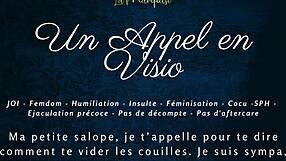 French audio femdom joi in video call