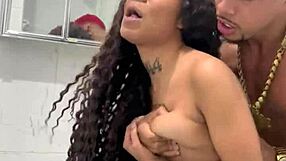 My stepdaughter called me to fix the door in the bath, and I couldn't resist fucking her before my wife came