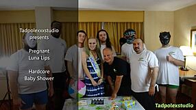 luna lips gangbang pregnant pussy fucked by many horny hung cocks.