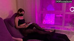 mistress sofi in nylon leggings sits on face full weight reading book showing ignorant femdom power
