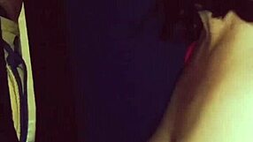 Latina housewife begs husband for glory hole visit to suck stranger's cock, ending in massive facial cumshot while he watches