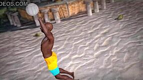 Beauty and the Thug Play Beach Ball Topless