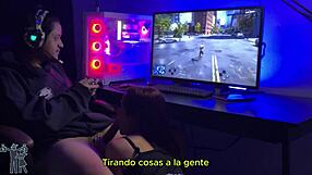 hey guys, my wife is competing against marvel spider-man 2 in this fun game challenge with subtitles in spanish 😂🕷️