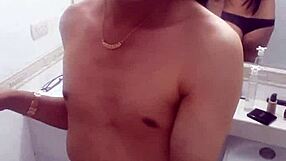 sexy and lovely crossdresser poses in lingerie showing off curves