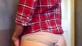 hey that sexy petite 18+ milf is teasing with her panties and plump ass getting all naughty