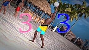 Beauty and the Thug Play Beach Ball Topless