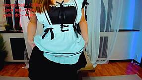 This Beautiful Little 18+ Maid Experiences Intense Cum on Webcam as a Slut.