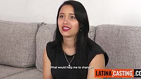 amateur latina model deepthroats huge cock in pov casting to land the job