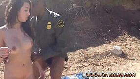 Why does this teen latina babe get anal fucked by police in outdoor interracial threesome?