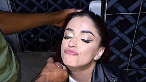 Hey check out this wife flashing no panties at the bar then getting fucked by a hung stranger in the bathroom