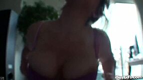 this busty brunette milf starts with deepthroat on a big cock. she rides it cowgirl style before titty fucking to a cumshot finish.