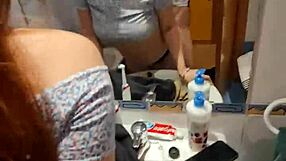 Skinny Amateur Bodybuilder Fucks First Time In Toilet With Muscular Mother In Law Squirting.