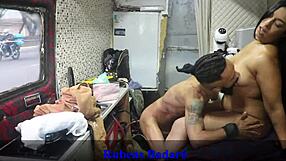 why's this latina milf giving a blowjob and riding my big cock in see-through cowgirl style?