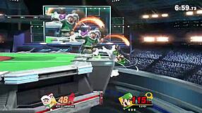 Green plumber battles innocent twins in game