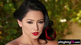 All Natural Brunette Reyna Reveals Perfect Shapes In Classy Lingerie Outdoor