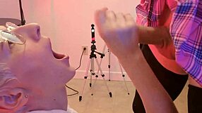 Piss in her cute face while she sucks and swallows cum