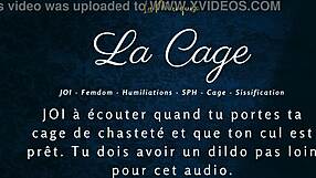 Femdom Caged Anal Jerk Off Instructions in La Cage