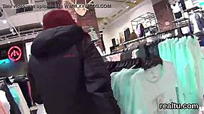 Why does this gorgeous Czech kitten striptease in the shop before hardcore pov anal?