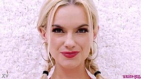 Radiant blonde girl, are you ready to showcase that sexy body on the casting couch?