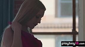 HOT BLONDE TEEN 18+ EMMA STARLETTO STRIPS LINGERIE FINGERS JUICY PUSSY TO ORGASM!