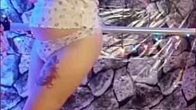 hotwife steffi teases with her big pussy lips in a christmas cosplay dance compilation. watch her shake that ass in panties for some softcore voyeur fun