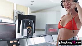 Why does this passionate brunette teen DJ Madison Walker get naked while jamming to music so intensely?