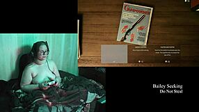 naked alan wake 2 play through part 19 with bbw brunette in glasses showing big natural tits!