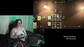 naked alan wake 2 play through part 19 with bbw brunette in glasses showing big natural tits!