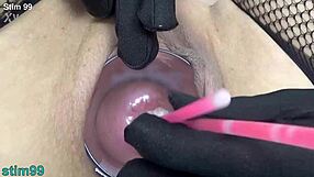 Japanese Milf Explores Cervix with German Penis Dildo