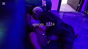 hey her first lesbian experience gets wild with fishnets tattoo licking and spitting in full video