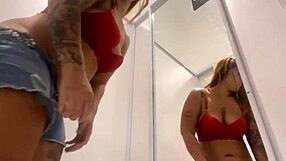 What Happens When Hairy Pussy Flashes In Store Fitting Room During Solo Masturbation?