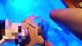 Pinay bestfriend comforts with extreme blowjob cum in mouth by the pool 😏