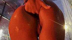 Hey, rock star Monika Fox is fucking her holes with double penetration and big dildos in the shower