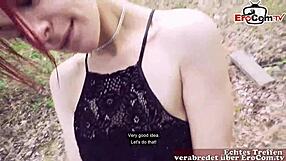Skinny Redhead Techno Girl From Berlin Gets Picked Up And Fucked Publicly In A Wild Outdoor Casting Session
