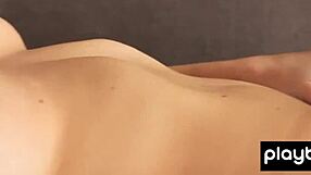 Redhead Leanna Decker strips to show her shaved pussy and epic natural boobs