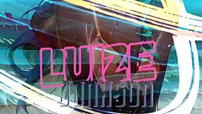 Blonde with striking blue eyes