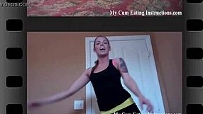 The Hot Neighbor Makes You Eat Your Own Cum in This Femdom Humiliation Scene with Jerk Off Instructions