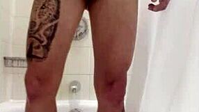 hey that bath feels amazing with all this touching leading to an intense handjob session